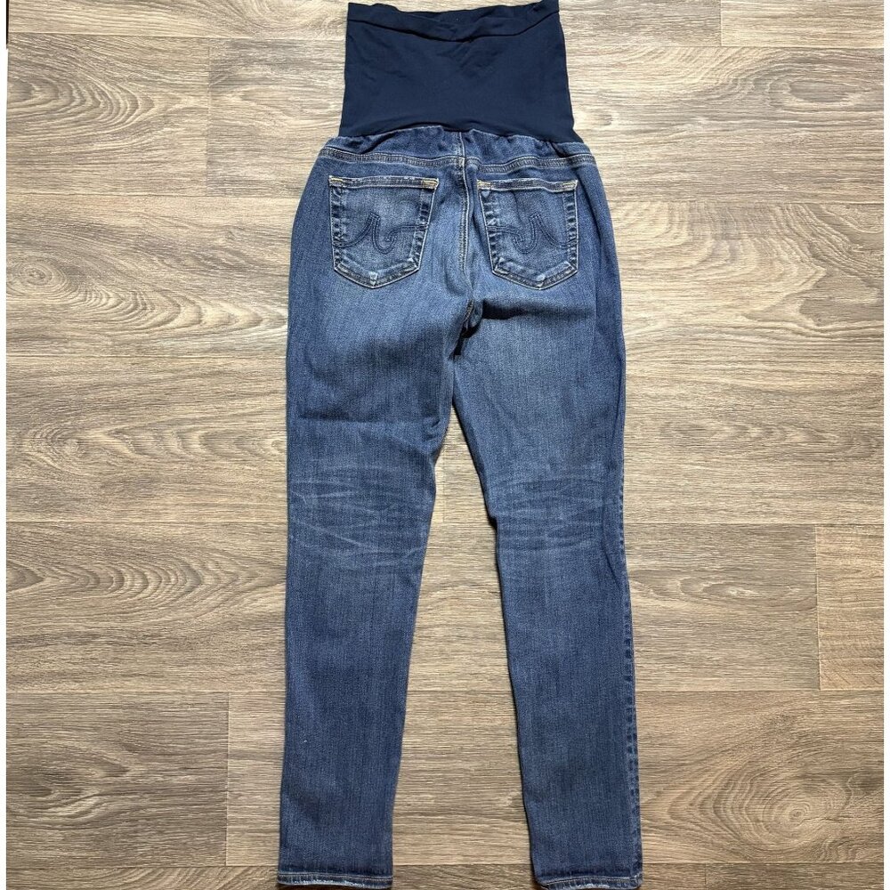 AG Adriano Goldschmied Maternity Skinny Jeans 29 Dark Wash Distressed Full Panel - Picture 10 of 10